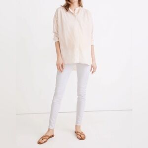 Madewell women’s Maternity Side-Panel Skinny Jeans in Pure White: Adjustable